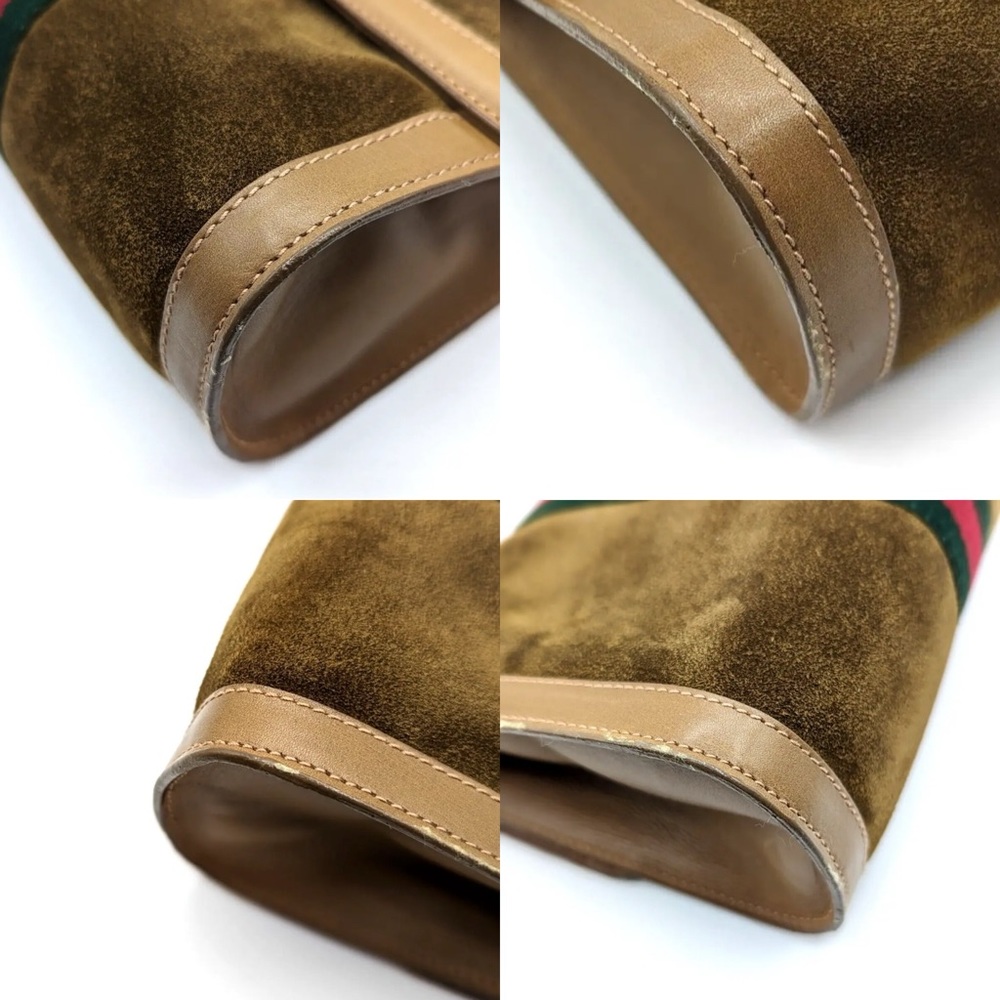 🔴SOLD🔴Gucci Vintage Flap Sherry Line Clutch bag Handbag Suede - Picture 16 of 17